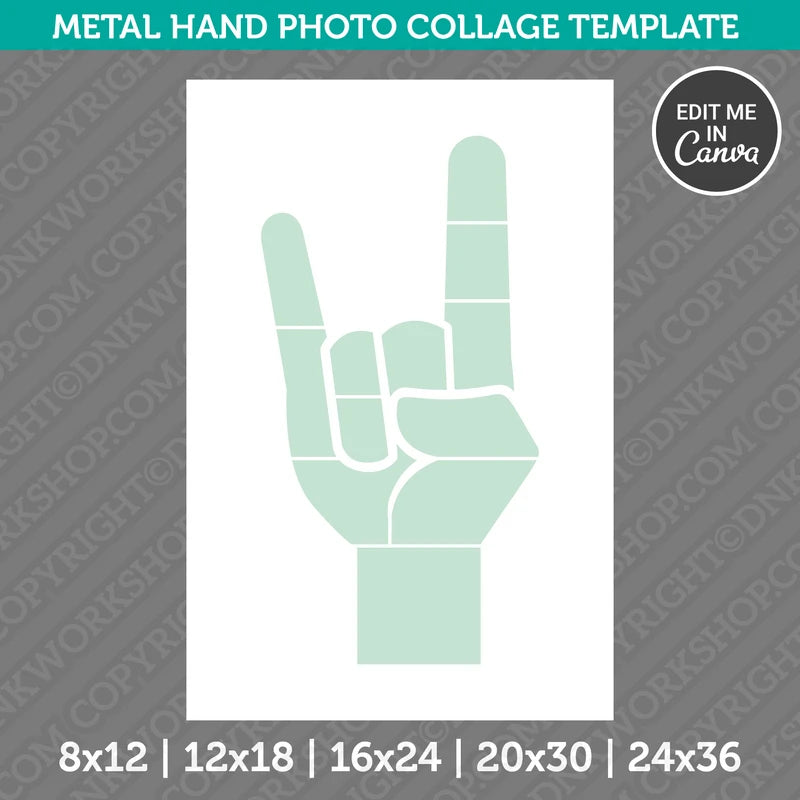 Metal Hand Photo Collage Template Canva PDF – DNKWorkshop