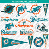 Miami Dolphins SVG Bundle – NFL Football Logo Vector Cricut