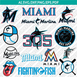 Miami Marlins SVG Bundle – MLB Baseball Logo Vector Cricut