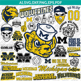 Michigan Wolverines Logo SVG Bundle | NCAA College Vector Cricut