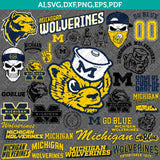 Michigan Wolverines Logo SVG Bundle | NCAA College Vector Cricut