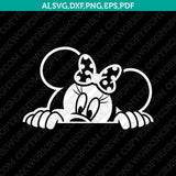 Mickey Minnie Peeping Hiding SVG Vector Silhouette Cameo Cricut Cut File Clipart Eps Png Dxf
