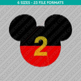 Mickey Mouse 2nd Second Birthday Disney Embroidery Design - 6 Sizes - INSTANT DOWNLOAD