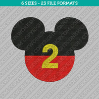 Mickey Mouse 2nd Second Birthday Disney Embroidery Design - 6 Sizes - INSTANT DOWNLOAD