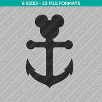 Mickey Mouse Anchor Embroidery Design - 6 Sizes - INSTANT DOWNLOAD