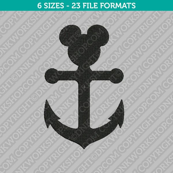 Mickey Mouse Anchor Embroidery Design - 6 Sizes - INSTANT DOWNLOAD