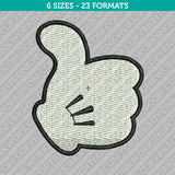 Mickey Mouse Hand Gloves Embroidery Design - 6 Sizes - INSTANT DOWNLOAD