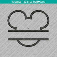 Mickey Mouse Head Split Monogram Frame Embroidery Design - 6 Sizes - INSTANT DOWNLOAD