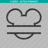 Mickey Mouse Head Split Monogram Frame Embroidery Design - 6 Sizes - INSTANT DOWNLOAD
