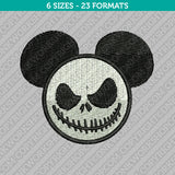 Mickey Mouse Jack Skellington Halloween Embroidery Design - 6 Sizes - INSTANT DOWNLOAD