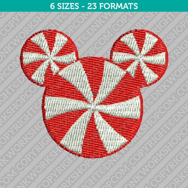 Mickey Mouse Peppermint Candy Embroidery Design - 6 Sizes - INSTANT DOWNLOAD