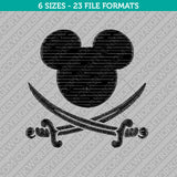 Mickey Mouse Pirate Embroidery Design - 6 Sizes - INSTANT DOWNLOAD