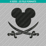 Mickey Mouse Pirate Embroidery Design - 6 Sizes - INSTANT DOWNLOAD