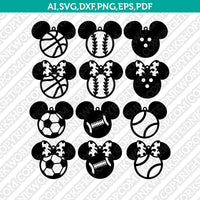 Mickey Sport Earring SVG Svg Silhouette Cameo Vector Cricut Laser Cut File Clipart Png Eps Dxf