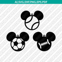 Mickey Sport Earring SVG Svg Silhouette Cameo Vector Cricut Laser Cut File Clipart Png Eps Dxf