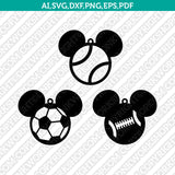 Mickey Sport Earring SVG Svg Silhouette Cameo Vector Cricut Laser Cut File Clipart Png Eps Dxf