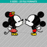 Mickey and Minnie Mouse Kissing Embroidery Design - 5 Sizes - INSTANT DOWNLOAD