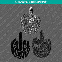 Middle Finger Fuck You Zentangle Mandala Ornament SVG Cricut Cut File Clipart Png Eps Dxf