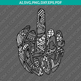 Middle Finger Fuck You Zentangle Mandala Ornament SVG Cricut Cut File Clipart Png Eps Dxf