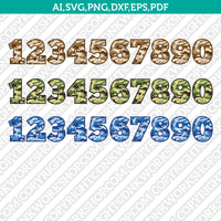 Military Army Marine Seal Air Force Hunting Camouflage Camo Numbers SVG Vector Cricut Cut File
