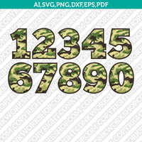 Military Army Marine Seal Air Force Hunting Camouflage Camo Numbers SVG Vector Cricut Cut File