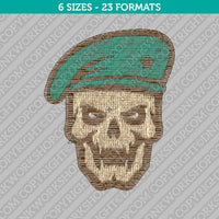 Military Army Skull Embroidery Design - 6 Sizes - INSTANT DOWNLOAD