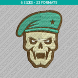 Military Army Skull Embroidery Design - 6 Sizes - INSTANT DOWNLOAD
