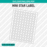 Mini Star Label Template SVG Vector Cricut Cut File Clipart Png Eps Dxf