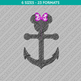 Minnie Mouse Anchor Embroidery Design - 6 Sizes - INSTANT DOWNLOAD