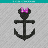 Minnie Mouse Anchor Embroidery Design - 6 Sizes - INSTANT DOWNLOAD