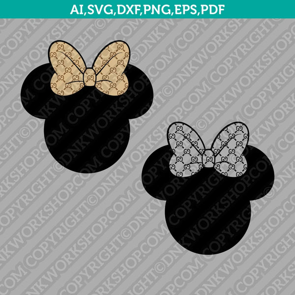 Minnie Mouse Designer Gucci Pattern SVG Sticker Cricut Cut File Clipart Png Eps Dxf Vector
