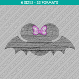Minnie Mouse Halloween Bat Embroidery Design - 6 Sizes - INSTANT DOWNLOAD