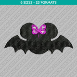 Minnie Mouse Halloween Bat Embroidery Design - 6 Sizes - INSTANT DOWNLOAD