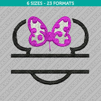 Minnie Mouse Head Split Embroidery Design - 6 Sizes - INSTANT DOWNLOAD