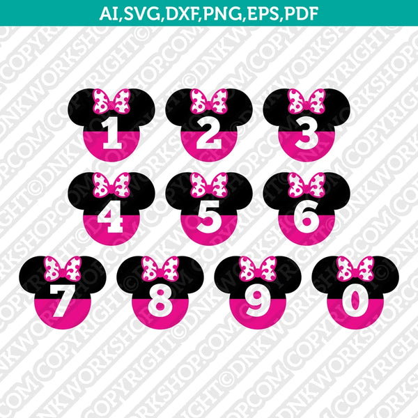 Printable Minnie Mouse Birthday Numbers