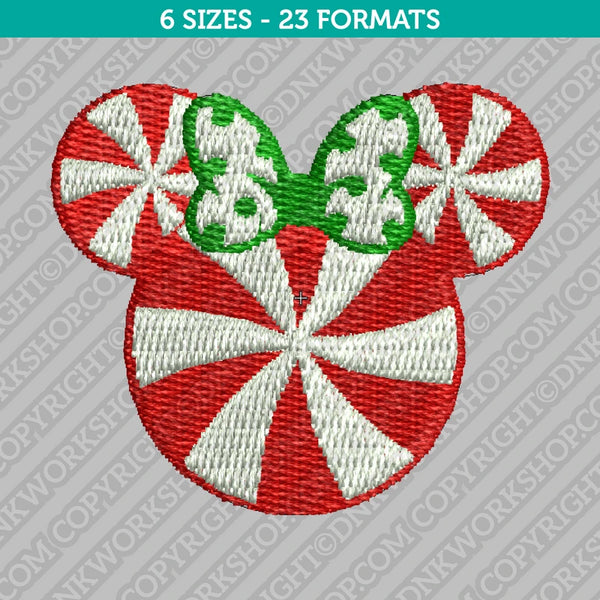 Minnie Mouse Peppermint Candy Embroidery Design - 6 Sizes - INSTANT DOWNLOAD