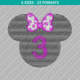 Minnie Mouse Third 3rd Birthday Disney Embroidery Design - 6 Sizes - INSTANT DOWNLOAD