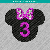 Minnie Mouse Third 3rd Birthday Disney Embroidery Design - 6 Sizes - INSTANT DOWNLOAD