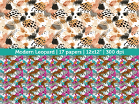 Digital Papers | Digital Scrapbooking Modern Leopard Paper Instant Download