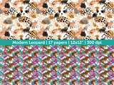 Digital Papers | Digital Scrapbooking Modern Leopard Paper Instant Download