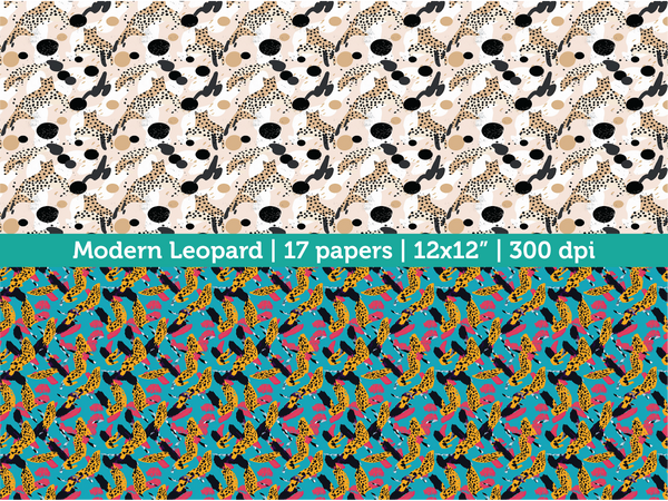 Digital Papers  Digital Scrapbooking Modern Leopard Paper Instant Dow –  DNKWorkshop