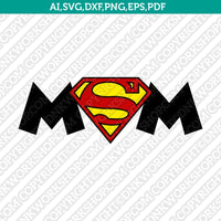 Mom Dad Superman SVG Vector Silhouette Cameo Cricut Cut File  Dxf Eps Clipart Png