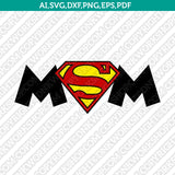 Mom Dad Superman SVG Vector Silhouette Cameo Cricut Cut File  Dxf Eps Clipart Png