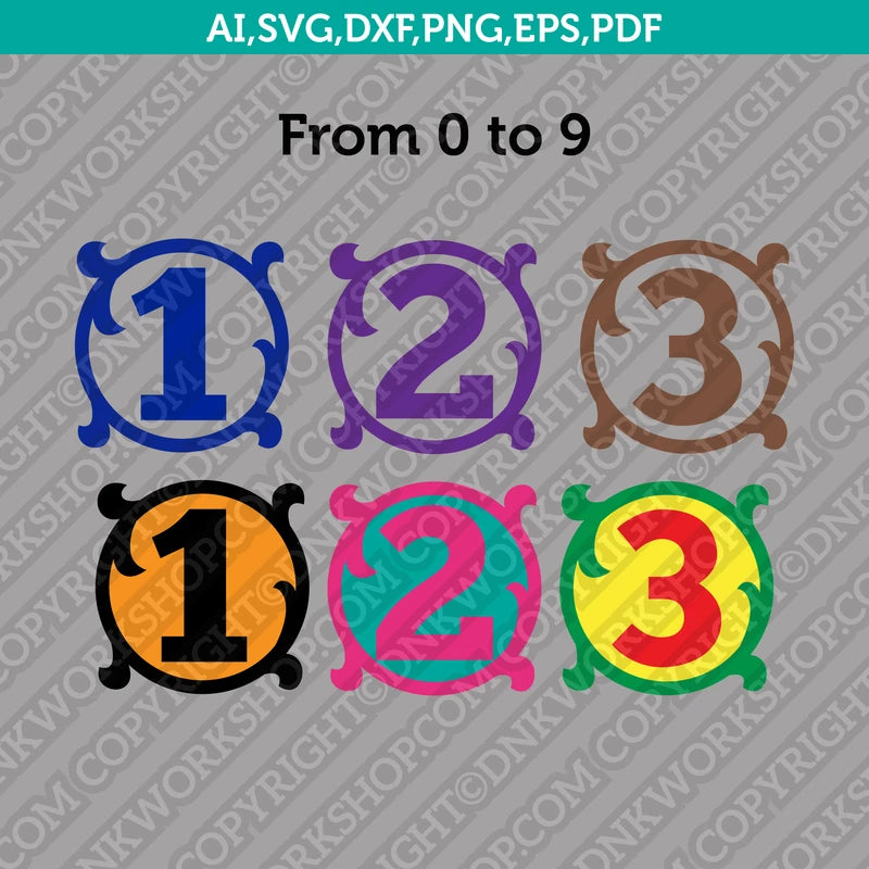 Monogram Frame Numbers Birthday SVG Cut File Cricut Clipart Png Eps ...
