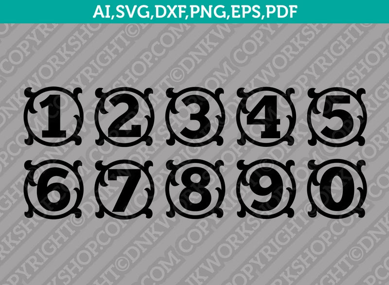 Monogram Frame Numbers Birthday SVG Cut File Cricut Clipart Png Eps ...