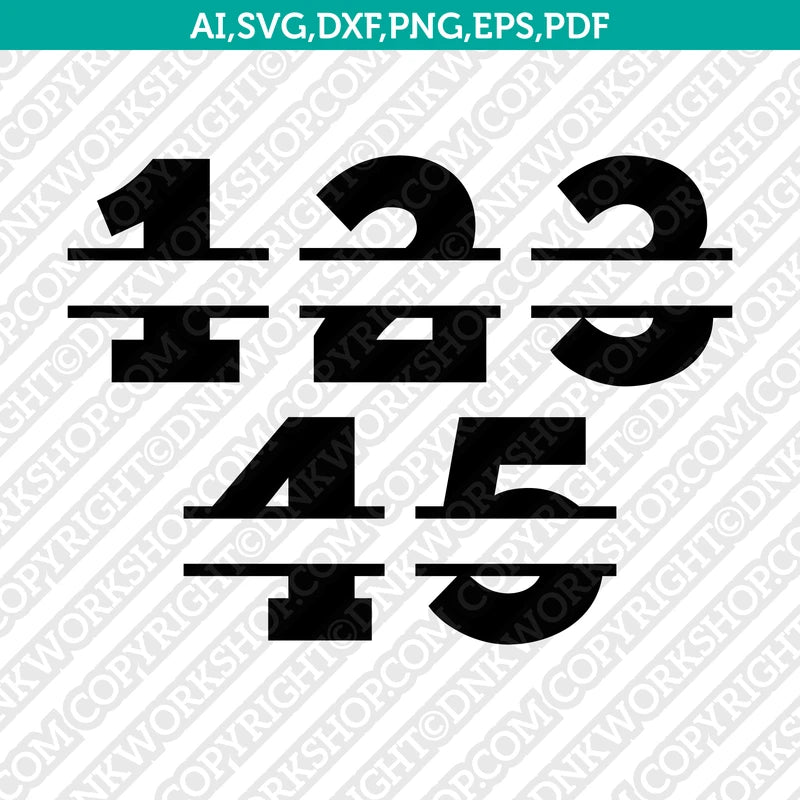 Monogram Split Frame Numbers SVG Cricut Cut File Clipart Png Eps Dxf ...