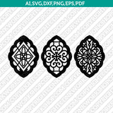 Moroccan Earring 2 SVG Vector Silhouette Cameo Cricut Laser Cut File Clipart Png Dxf Eps