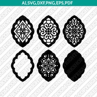 Moroccan Earring 2 SVG Vector Silhouette Cameo Cricut Laser Cut File Clipart Png Dxf Eps