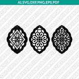 Moroccan Earring 2 SVG Vector Silhouette Cameo Cricut Laser Cut File Clipart Png Dxf Eps