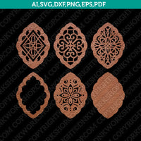 Moroccan Earring 2 SVG Vector Silhouette Cameo Cricut Laser Cut File Clipart Png Dxf Eps